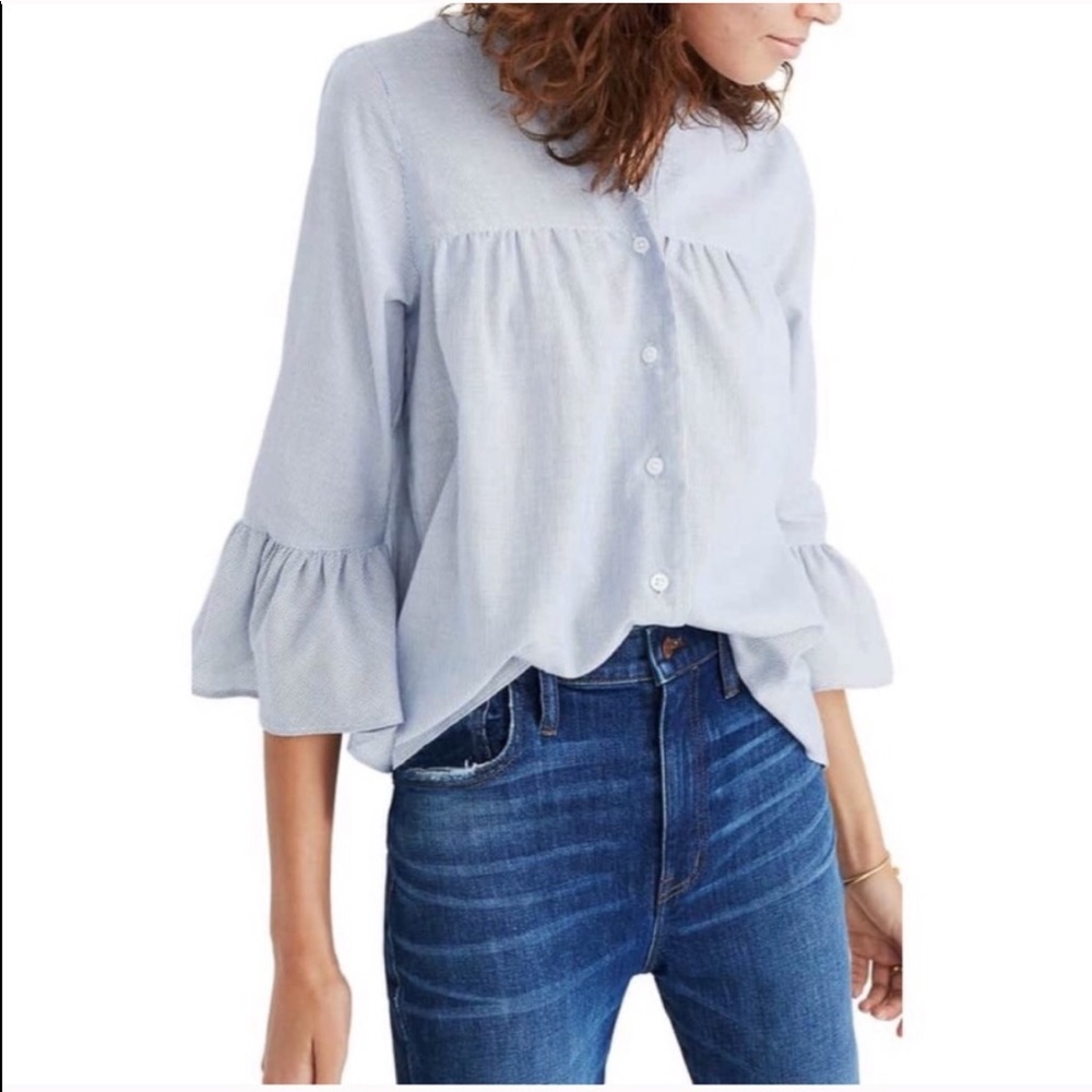 Madewell Veranda bell sleeve striped top